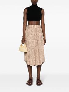 TWINSET Katoenen midi-rok met dierenprint - Beige