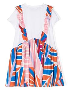 puccijunior PUCCI Junior Jurk met geometrische print - Wit