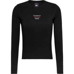 TOMMY JEANS Shirt met lange mouwen Slim Fit Essential Logo Longsleeve Shirt