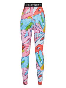 philippplein Philipp Plein Legging bombardement graffiti - Roze