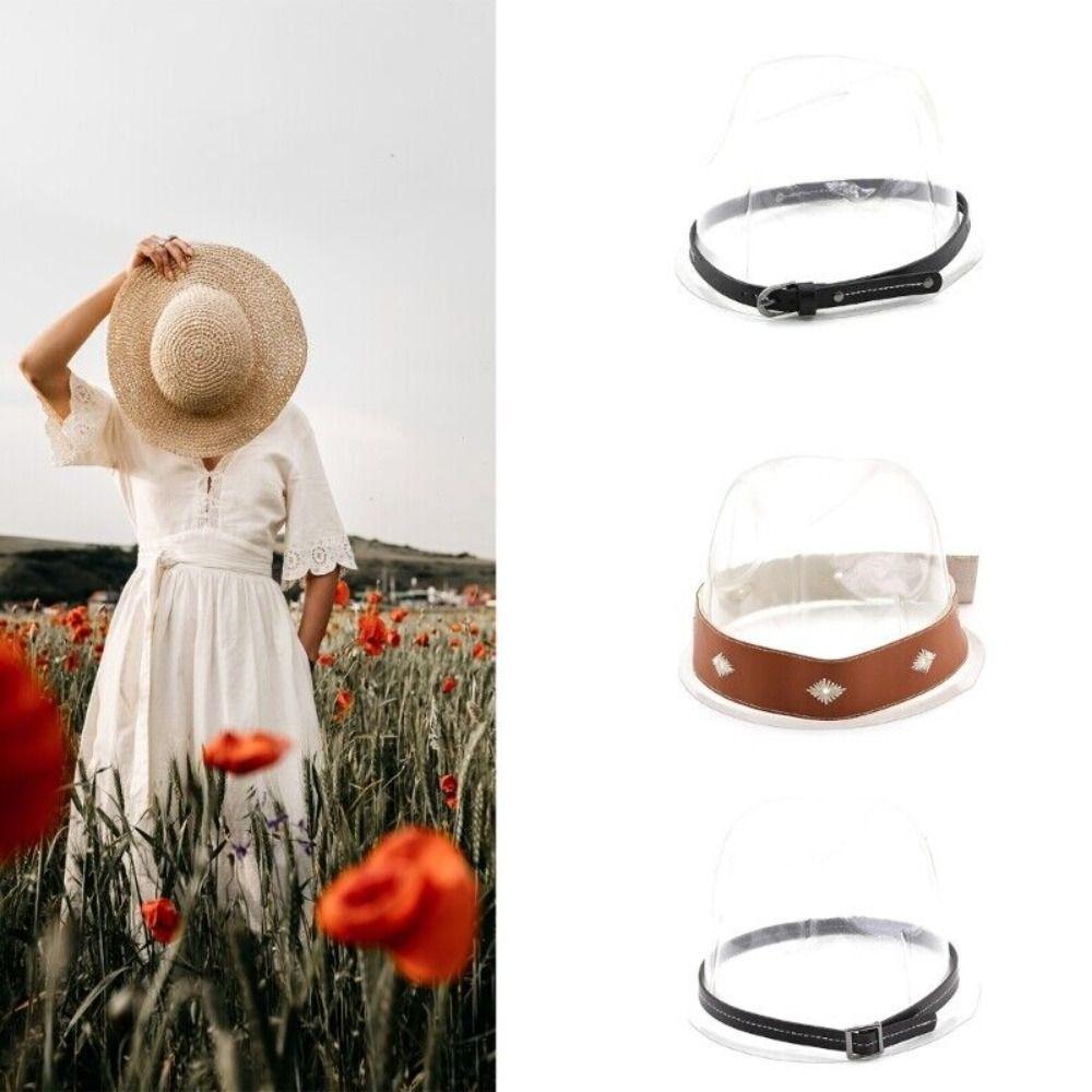 NByanxi Leather Panama Hatband Belt Decoration Flat Cap Hatband Rural Style Boho Cap Bands  Women Men