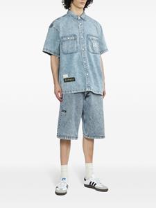 izzue Denim shorts met logopatch - Blauw