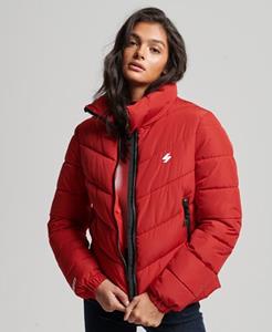 Superdry Vrouwen Sports Pufferjas Zonder Capuchon Rood