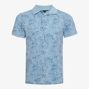 Unsigned heren polo met botanische print blauw