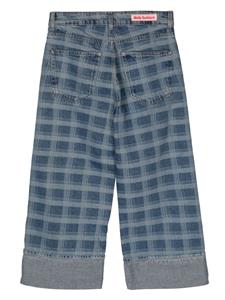 mollygoddard Molly Goddard Geruite jeans met wijde pijpen - Blauw