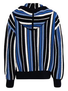 STUDIO TOMBOY striped knit cotton-blend hoodie - Blauw