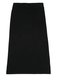 chanelpre-owned CHANEL Pre-Owned 2000 gebreide midi-rok - Zwart