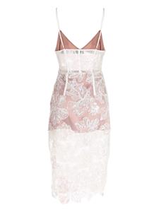 fleurdumal Fleur Du Mal Midi-jurk met geborduurde bloemen en pailletten - Wit