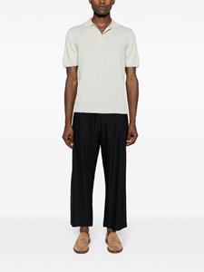 Barba Poloshirt van linnenblend - Groen