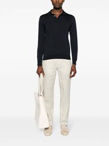 Drumohr Fijngebreid poloshirt - Blauw