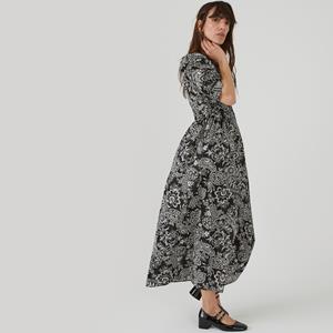 LA REDOUTE COLLECTIONS Lange wijd uitlopende jurk, bloemenprint