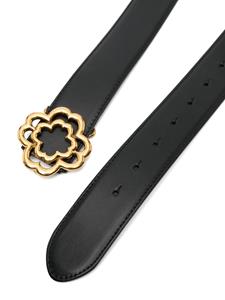 Maje Clover-buckle leather belt - Zwart