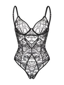 fleurdumal Fleur Du Mal Body met kant - Zwart