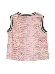 icebergkids Iceberg Kids Katoenen tanktop met slangenhuidprint - Roze