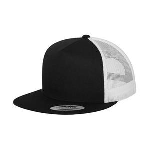Flexfit Unisex volwassen klassieke tweekleurige truckerpet One Size zwart/wit