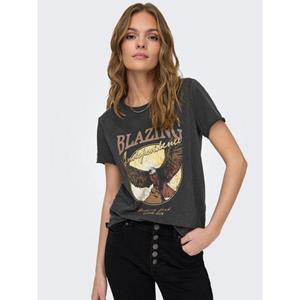 Dames-T-shirt Only Lucy life manches courtes western top boxs