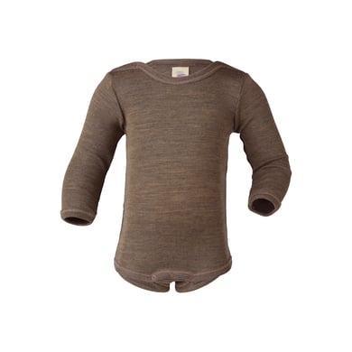 Engel - Baby-Body Langarm Mit Druckverschluss Schulter - Merino-ondergoed, bruin