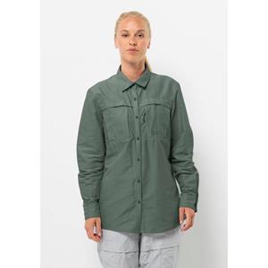 Jack wolfskin Barrier L/S Shirt Dames Hedge Green