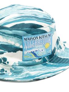 maisonkitsuné Maison Kitsuné x Vilebrequin vissershoed met tie-dye - Blauw