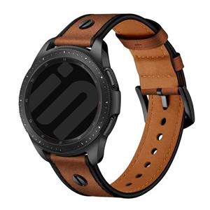 Strap-it Honor Watch GS 4 geschroefde leren bandje (donkerbruin)