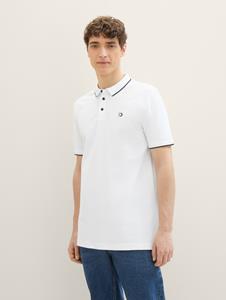 TOM TAILOR Denim Poloshirt, mit Logoprint und aus Stretch