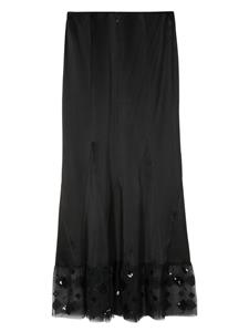 chanelpre-owned CHANEL Pre-Owned 2002 zijden rok met mesh afwerking - Zwart