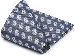 Suitable Zijde Pochet Blauw Print -