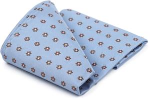 Suitable Zijde Pochet Blauw Print Flower -