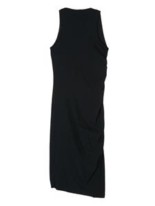 Patrizia Pepe ruched-detail midi dress - Zwart