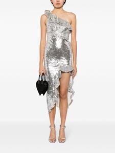 needle&thread Needle & Thread Betty asymmetrische midi-jurk verfraaid met pailletten - Metallic