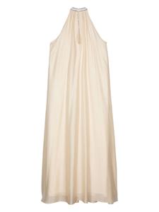 Peserico Maxi-jurk verfraaid met stras - Beige