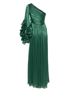 Costarellos ruffled georgette gown - Groen