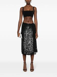 P.A.R.O.S.H. Gabriel sequinned wrap skirt - Zwart