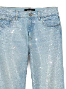 purplebrand Purple Brand Straight jeans met stras - Blauw