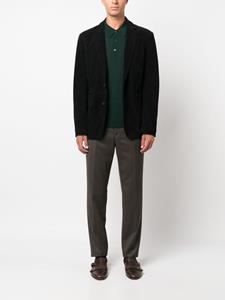 FURSAC Button-up wollen poloshirt - Groen