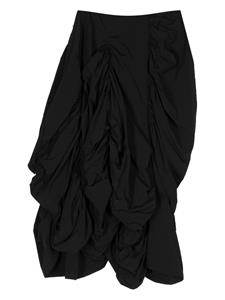 yohjiyamamoto Yohji Yamamoto asymmetric draped midi skirt - Zwart