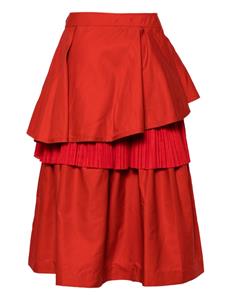 shanshanruan Shanshan Ruan Tulen rok met ruches - Rood