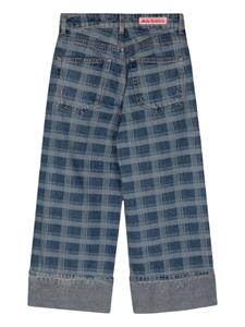 mollygoddard Molly Goddard Geruite jeans met wijde pijpen - Blauw