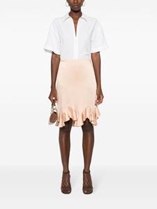 Stella McCartney ruffled satin midi skirt - Beige