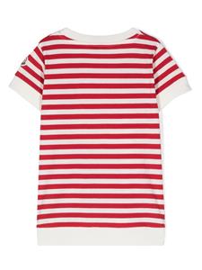 Moncler Enfant logo-embroidered striped T-shirt - Wit