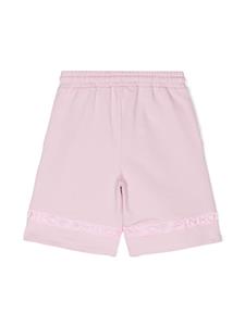 Pinko Kids logo-embroidered track shorts - Roze