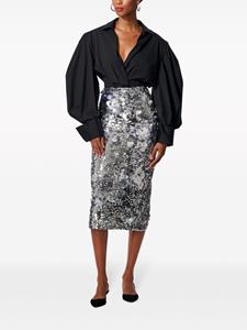 Carolina Herrera Midi-rok met pailletten - Zilver