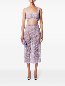 carolinaherrera Carolina Herrera Midi-rok met bloemenkant - Paars