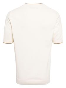 Fred Perry logo-embroidered short-sleeve cotton jumper - Wit