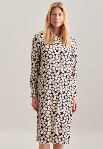 seidensticker Sommerkleid Schwarze Rose Langarm Rundhals Druck