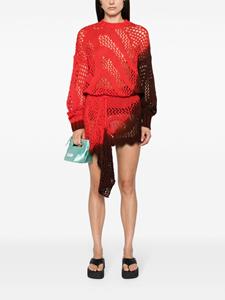 theattico The Attico Opengebreide mini-rok - Rood