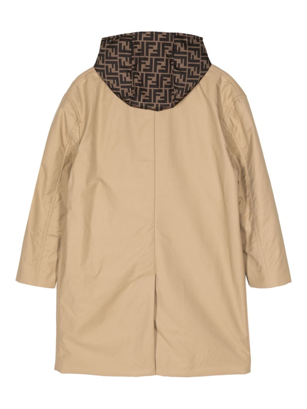 layered hooded coat - Bruin