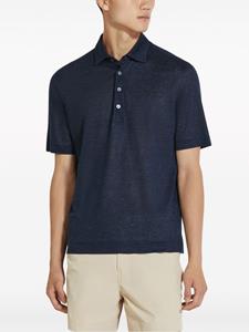 Zegna Linnen poloshirt - Blauw
