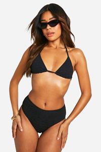 Boohoo Driehoekige Bikini Top Met Textuur, Black