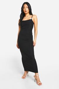 Boohoo Petite Contrasterende Maxi Jurk Met Strik, Black
